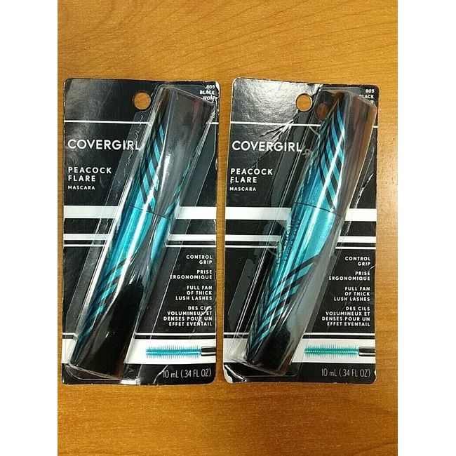 2 Pack: CoverGirl Mascara Peacock Flare #805 Black - (W674)