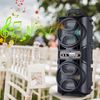 3000W Dual 6.5'' Subwoofer Bluetooth Speaker System Portable Party LED Lights FM