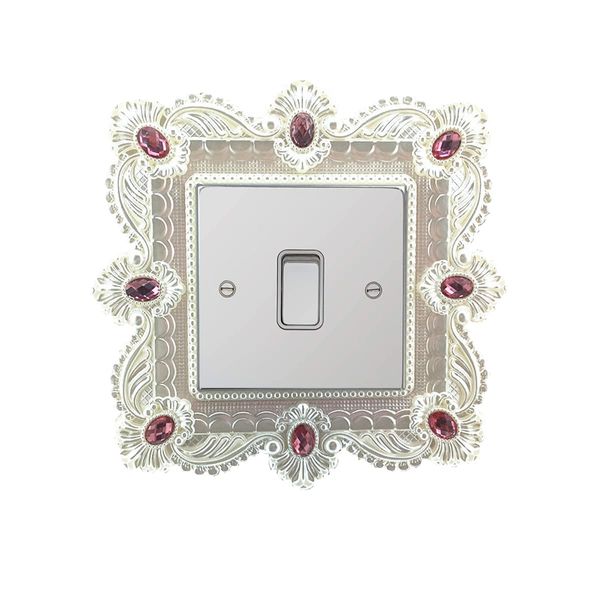 2 Pack Rhinestone Light Switch Surround, Light Socket Surrounds, Light Switch Stickers for Home Decor - Red