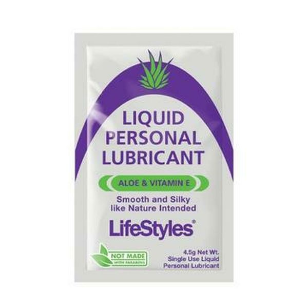 (6) LifeStyles Liquid Personal Lubricant Aloe & Vitamin E 4.5g Packets (6)