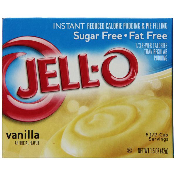 Jell-O Vanilla Sugar Free & Fat Free Instant Pudding & Pie Filling Mix, 24 ct Pack - 1.5 oz Boxes, As Seen on TikTok