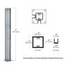 CRL Satin Anodized Standard 18" Corner Partition Post by CR Laurence