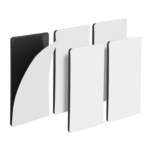 Magnetic Strips with Adhesive Backing, Strong Magnetic Tape Flat Rubber Magnet Strip, Sticky Magnet Strips for Most Surfaces, Refrigerator Whiteboard Dry Erase Board (80 x 45 x 2 mm, 5 pcs)