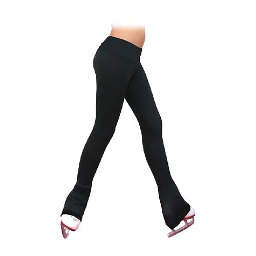 ChloeNoel P22 All Black 3" Waist Band Figure Skating Pants (Black Child Extra Large/Adult Extra Small)