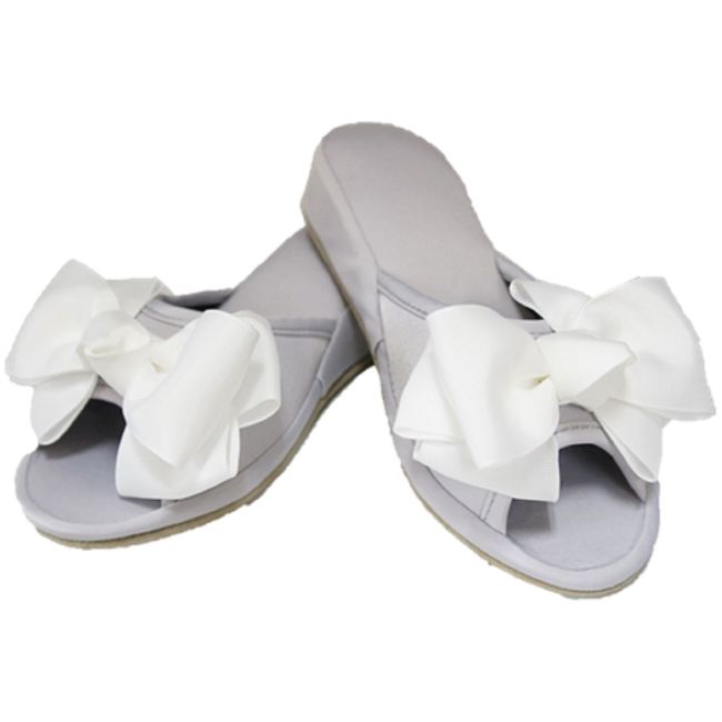 Classic Interior 71018SP-GR Princess Room Shoes with Beautiful Legs Ribbon L Size Gray