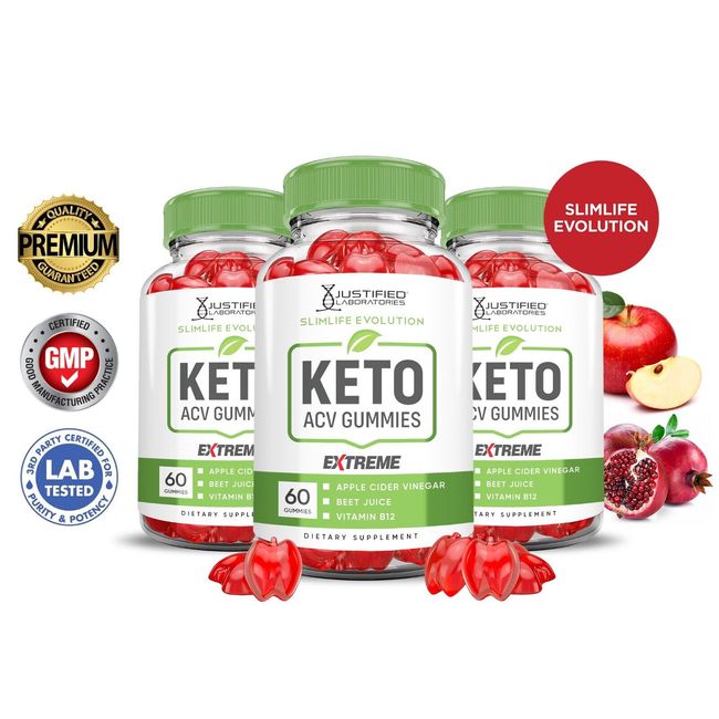 Slimlife Evolution Keto Extreme 2000MG ACV Gummies Slim Life Gummies 3 Pack