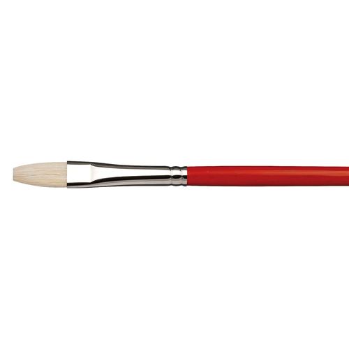da Vinci Hog Bristle Series 5023 Maestro 2 Artist Paint Brush, Flat Long-Length with Red Handle, Size 6