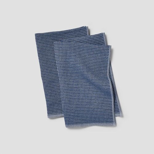Sur La Table Essential Waffle-Weave Towels, Set of 2, Navy