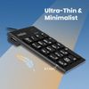 Perixx PERIPAD-202C Wired Type C Keypad - Pantograph Keys, Thin Type, Includes 2 USB Hubs, Tablet/PC Compatible, Black (Type-C Connection)