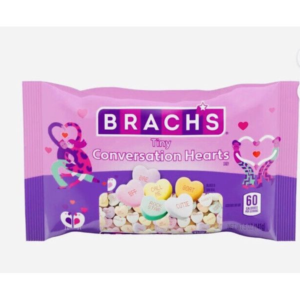 Brach's Tiny Conversation Hearts Candy  Bag, 5 Oz See Below 