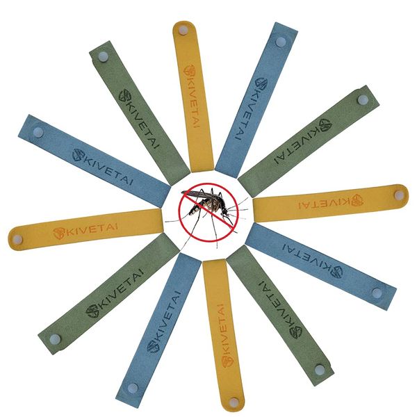 Mosquito Repellent Bracelet 12 Packs- Anti Mosquito Bracelets Insect Repellent Bands All Natural Travel Repellent Mosquito Waistbands Deet-Free Non Toxic Safe for Kids and Adults