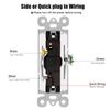50PK Grounding Paddle Rocker Switch Single Pole In-Wall ON/OFF Switch White