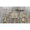 Farm cake oak wooden Cake topper set