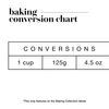 36 x Baking Collection Labels for Jars - Contemporary Printed White Sticky Labels for Kitchen Storage with Conversion Chart
