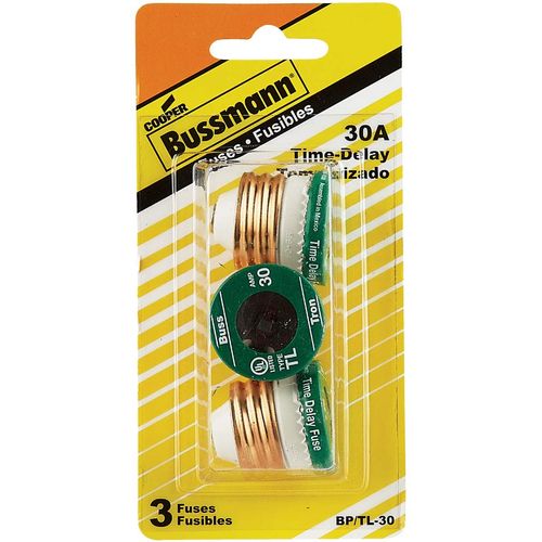 Bussmann Bussman BP/TL-30 30 Amp Time Delay Plug Fuses 3 Count, Pack of 1, No Color