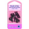 Hemline Hook and Bar Fasteners for Trousers Large Black