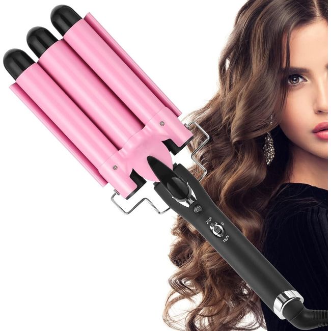 3 Barrel Curling Iron Hair Crimper, 25mm (1 Inch )Professional Hair Curling Wand