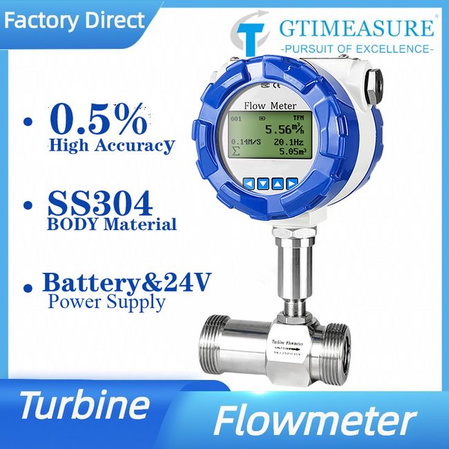 Water Quality Meter ph Meter Water Quality Test LCD Digital Display High Precision Turbine Flowmeter SS304 4-20mA RS485 Pulse Output Water Diesel Alcohol Gasoline, [05] DN20