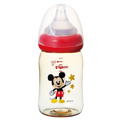 Pigeon Feeling of Breast Milk Baby Bottle, Made of Plastic, Mickey Mouse Design