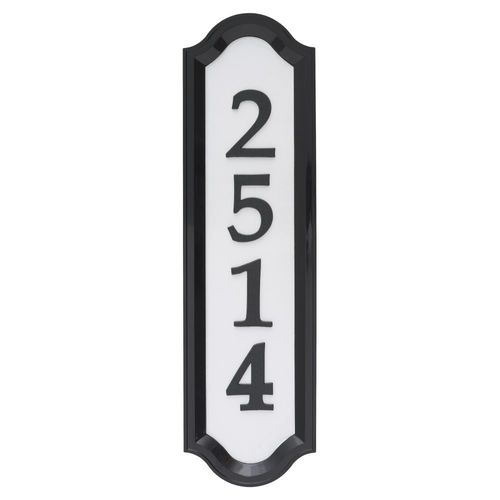 Whitehall Products Nite Bright Address Sign, 16" x 4.5", Black Numbers White Reflective Background