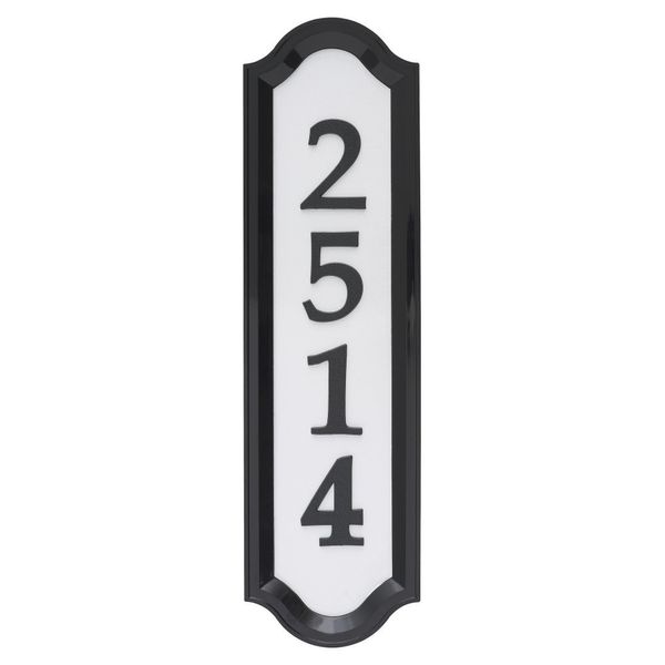 Whitehall Products Nite Bright Address Sign, 16" x 4.5", Black Numbers White Reflective Background