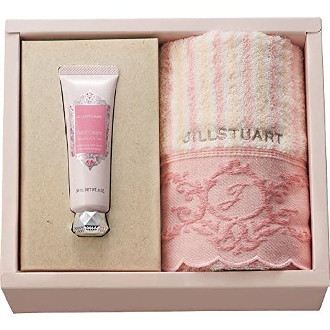 JILLSTUART Hand Cream and Wash Towel Set, Cotton, Wrapped (J-39)