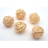 Generisch 5er Set Rattan-Bälle Natur hell 3 cm