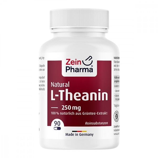 [Shipping from Germany] German Zeinprama L-theanine natural green tea extract capsules 250 mg 90 capsules, 1ea