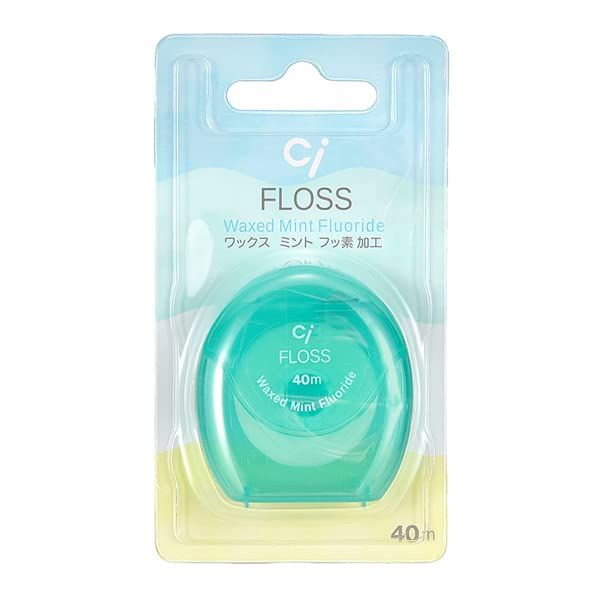 Ci Floss Mint Wax Fluoride (Fluorinated Processed), 146.4 ft (40 m), 1 Pack