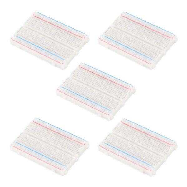 VKLSVAN 5pcs 400 Holes Mini Breadboard Laboratory Board 8.5*5.5CM Wire for Arduino 4 Power Rail