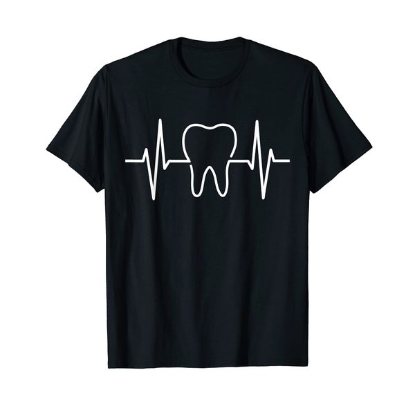 Dental Assistant Tooth Heartbeat ECG Dentist Profession Job T-Shirt