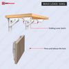 Highdecora Folding Shelf Bracket, 2 Pcs Heavy Duty Foldable Shelf Bracket Metal Wall Mounted Foldable Triangle Support Bracket for Table DIY Work Bench (White, 14 inch)