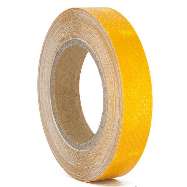 XFXIA Reflektierendes Klebeband Gelb 20m x 2.5cm Wasserdicht Reflektorband Selbstklebend Warnklebeband Sicherheitsband-Conspicuous Warning Tape für Fahrzeuge,Autos,Anhänger,Boote