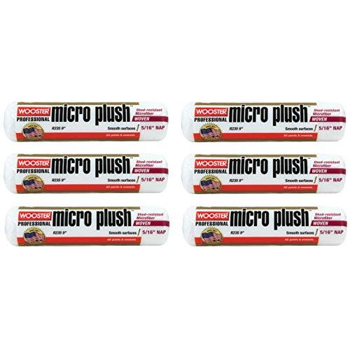 Wooster Brush R235 9 inch Micro Plush 5/16 inch Nap Roller Cover - Pack of 6