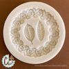Rose wreath / floral round frame / leaves silicone mold