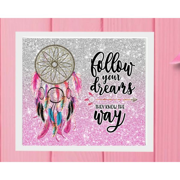 "Follow Your Dreams" Suicide Awareness DREAMCATCHER Wall Art Print Semi Colon