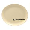 Seto Ware Black Cat 小判 Plate (Large), Yellow