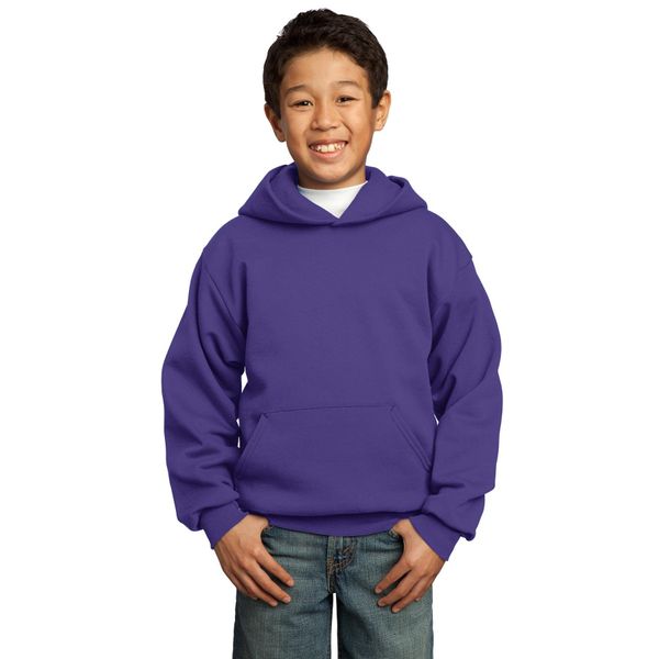 Port & Company Boys' Pullover Hooded Sweatshirt M Purple