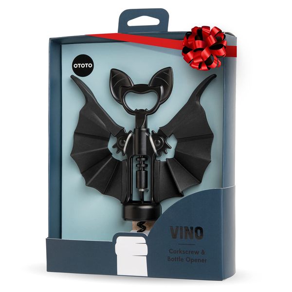 OTOTO 2-in-1 Wine & Beer Opener, Goth Halloween Wine Witchy Gifts, Gothic Wine Accessories & Gifts Wine Lovers, Spooky Corkscrew Bottle Opener (Vino)