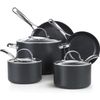 8-Piece Nonstick Hard Anodized Cookware Set, Pots and Pans Set Includes Saucepan