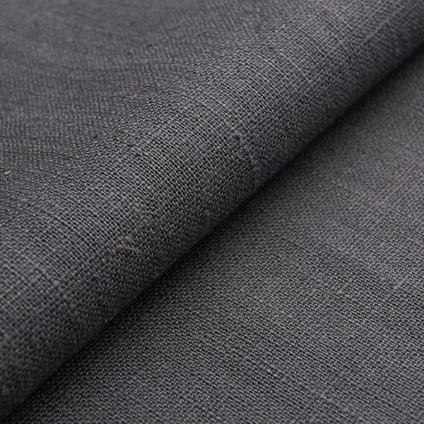Authentic Eco Linen Basic - Medium Weight Linen Fabric Made of Pure Flax Fibres (Dark Grey)