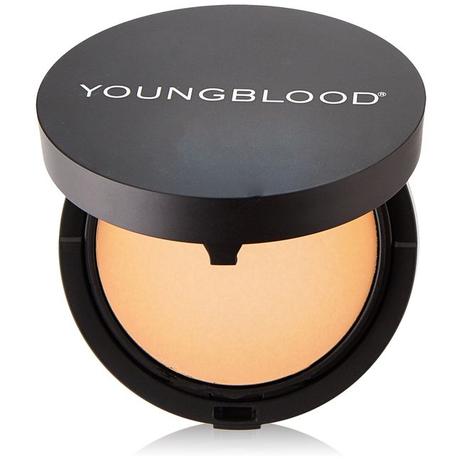 Youngblood Clean Luxury Cosmetics Mineral Radiance Crème Powder Foundation, Honey | Foundation for Oily Skin Rosacea Dry Matte Shine Free Pressed Compact Natural Mineral