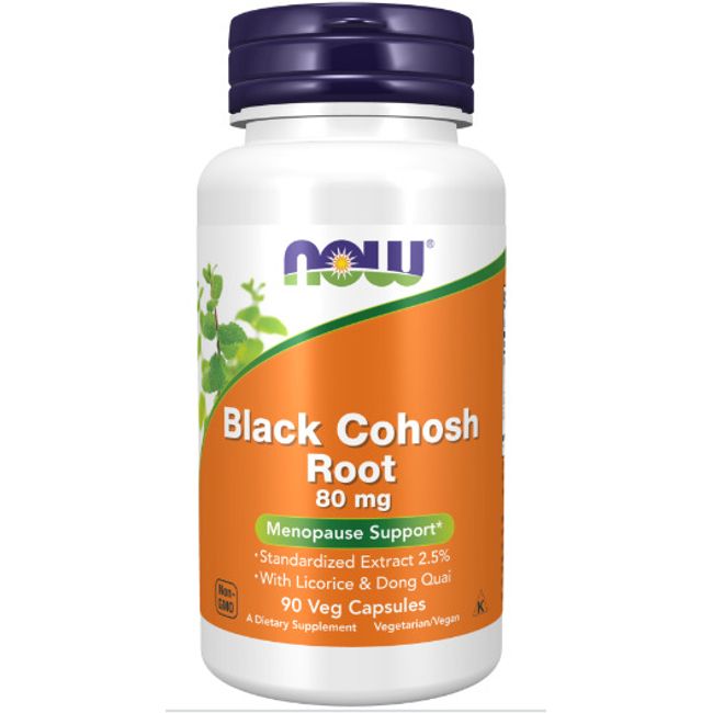 Now Foods Black Cohosh Root, 80mg, 90 Veg Capsules