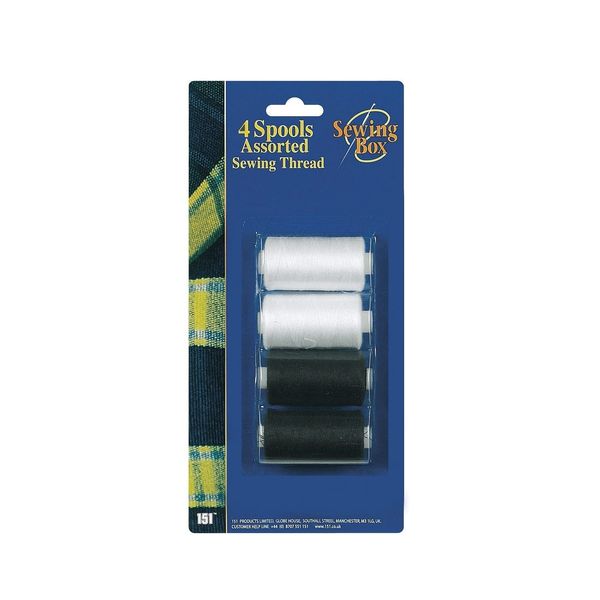 Sewing Thread Black and White 4pk