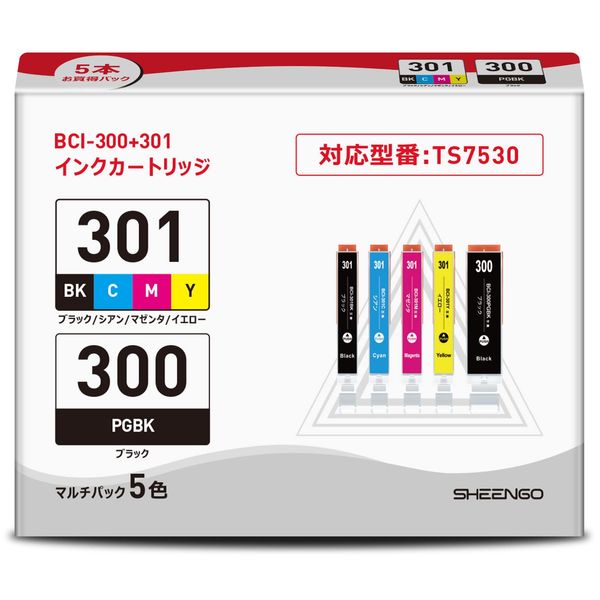 BCI-301+300/5MP Ink Cartridge for Canon Compatible Models: PIXUS TS7530 High Capacity