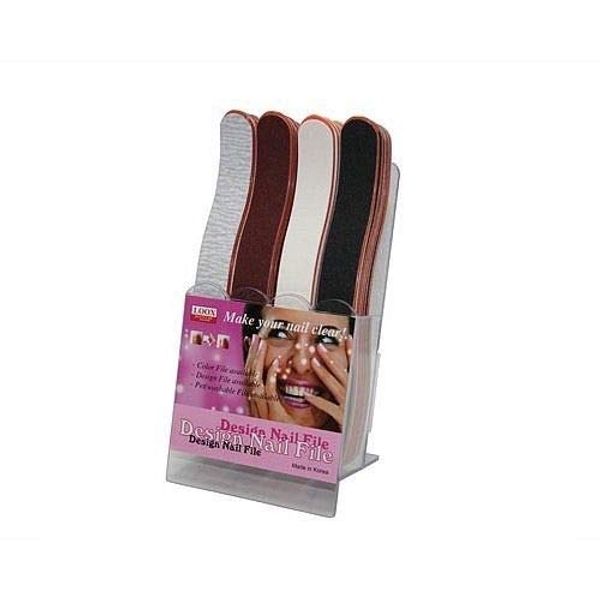 Assorted Nail File Display -100/180 Grit (Pack of 20)