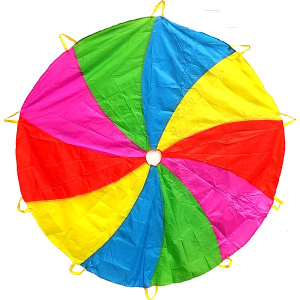 Edz Kidz 210T Fun Play Swirl Pattern Parachute with 10 Handles. Ideal Indoor/Outdoor play mat and Picnic Blanket (6 Foot)