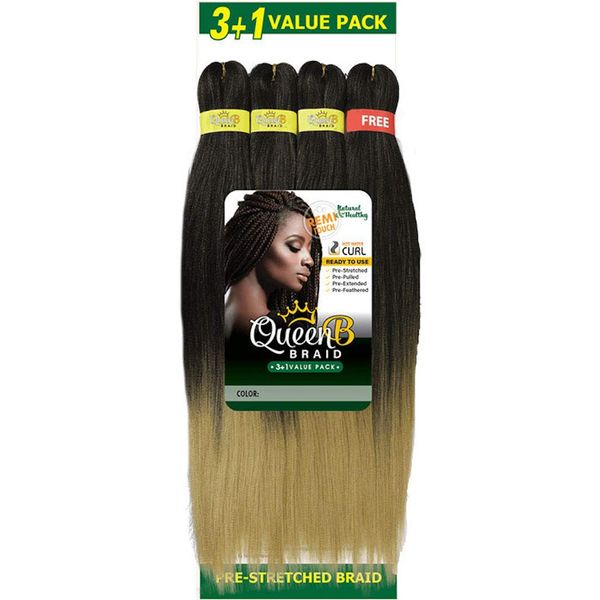 Queen B 3 + 1 Free Value Pack Braiding Hair 50" (1)