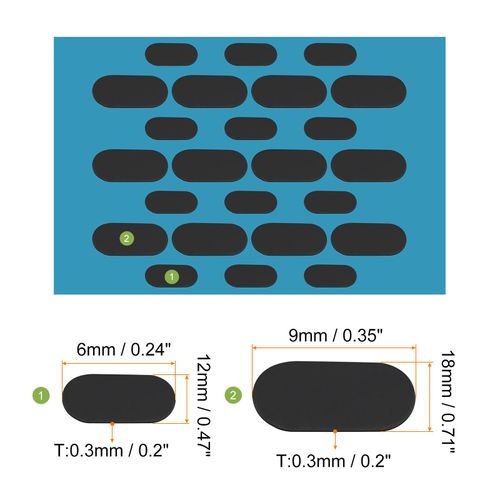 MECCANIXITY Webcam Cover Slide 0.3mm Thick Oval Plastic Laptop Camera Cover Slide Web Blocker Protect Privacy for Computer, Laptop Black 24 Pack