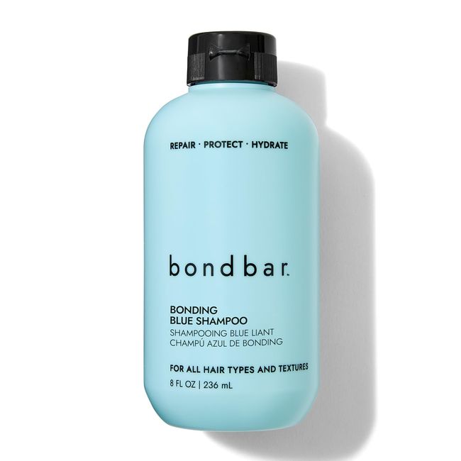 Bondbar Bonding Blue Shampoo, Netralizes Brassiness for Brunettes, Hydrating, Cruelty Free, Vegan, Paraben Free, 8 Oz